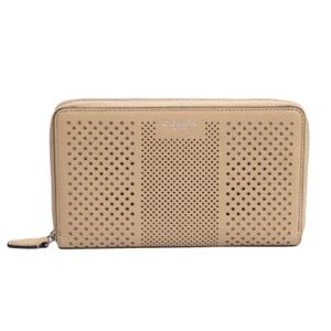 Rare Coach Tan Bleeker Perforated Continental Travel Wallet F50875